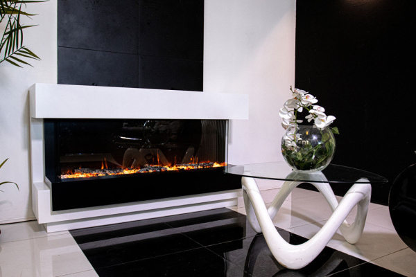 Каминокомплект Cube 36 - Белый с черным с очагом Astra 36 RF